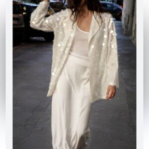 ZARA OPEN BLAZER WITH SEQUINS